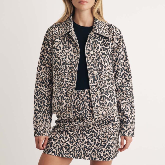 Frankie Leopard Print Denim Jacket