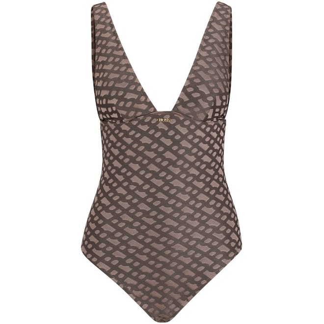 Beatrix Plunging Neck Geometric Swimsuit