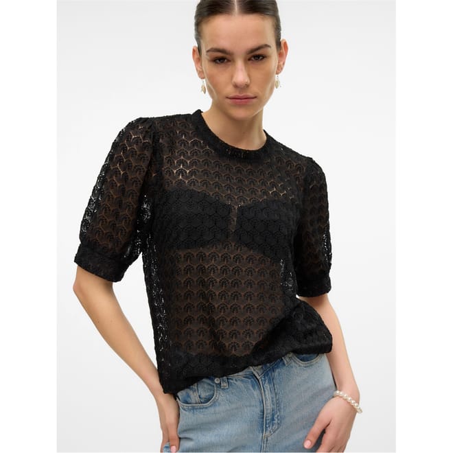 Crew Neck Relaxed Fit Long Sleeve Blouse
