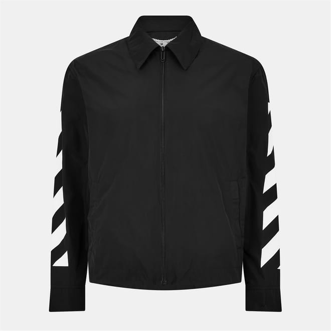 Full Zip Striped Harrington Jacket