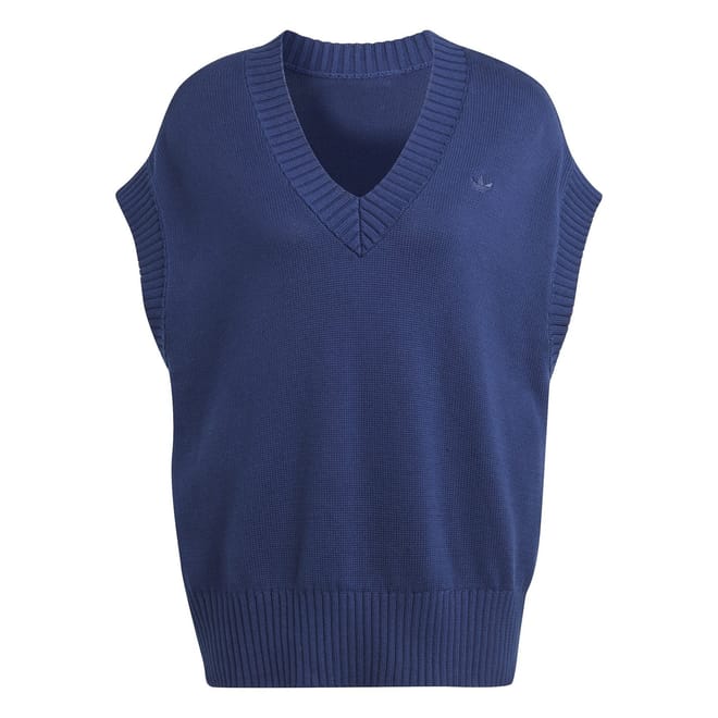Ribbed Cuff Relaxed Fit Knit Gilet