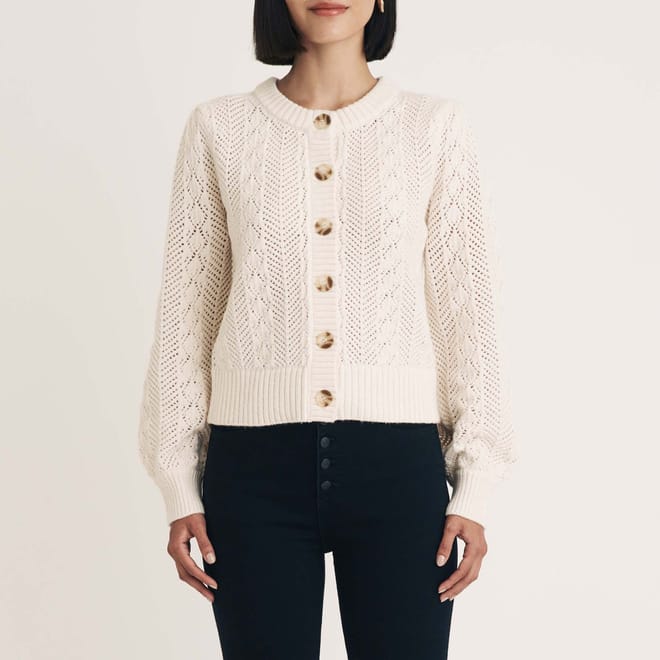 Pointelle Knitted Cardigan