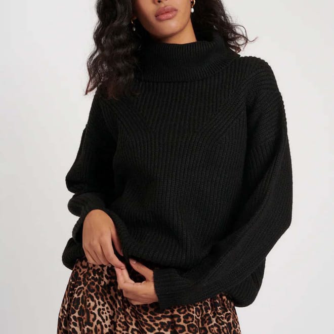 Longline Funnel Neck Sweater