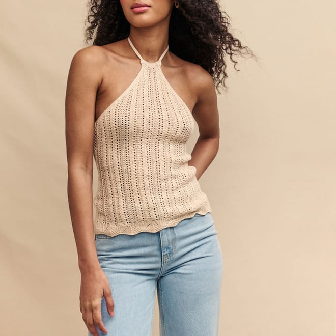 Mock Crochet Halter Top