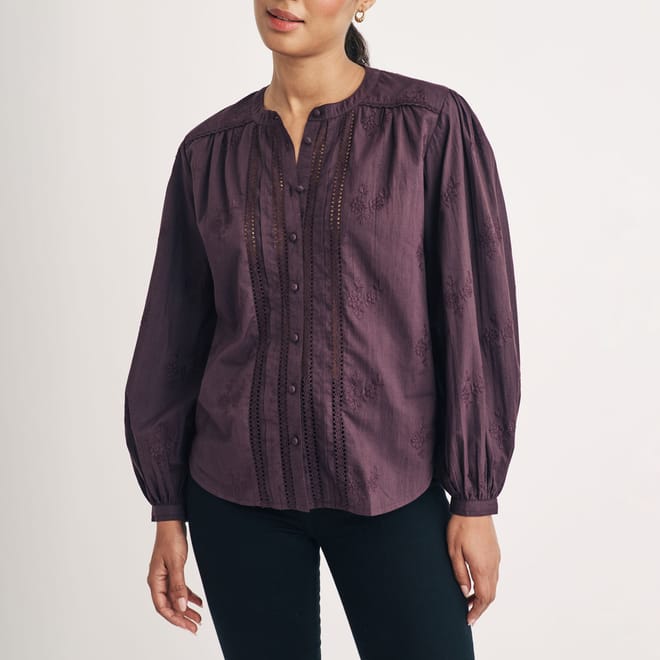 Fern Floral Embroidered Blouse