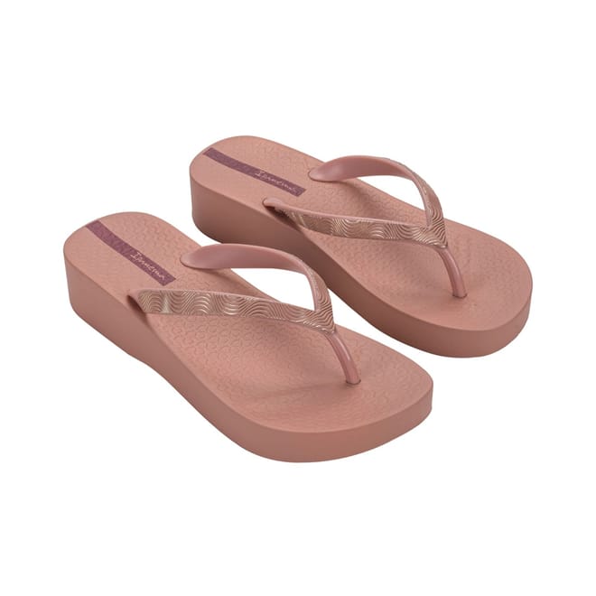 Mesh Wave Open Toe Wedge Flip Flops
