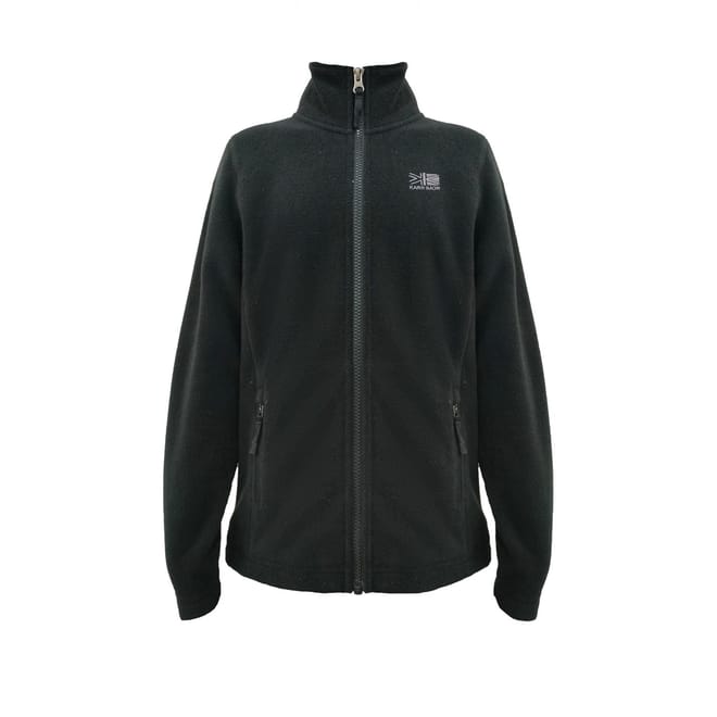 Mock Neck Fleece Jacket with Ribbed Cuff