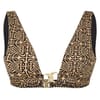 Plunging Neck Geometric Patterned Bikini