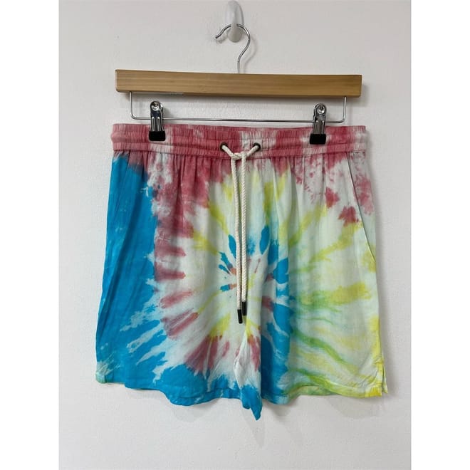 Drawstring Tie Dye Bermuda Shorts