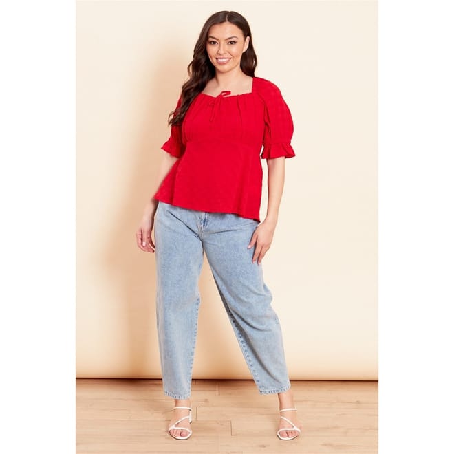 Square Neck Relaxed Fit Blouse