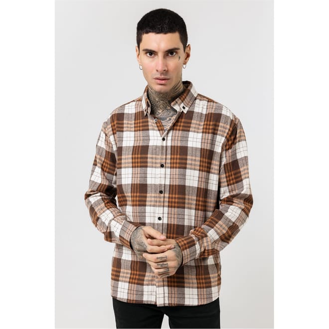 Check Flannel Shirt Rust