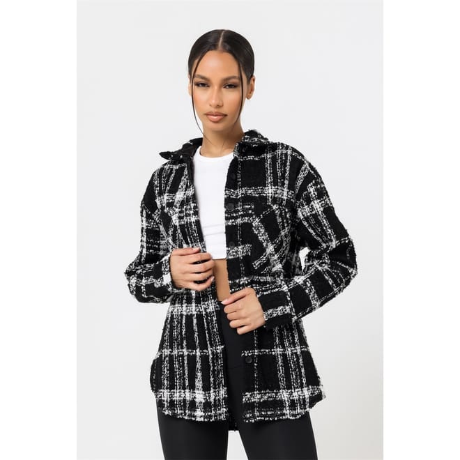 Blend Check Overshirt Grey