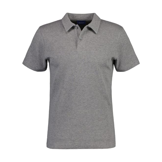 Waffle Texture Piqué Polo Shirt