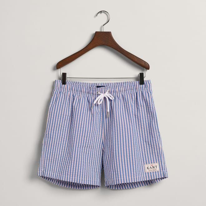 Classic Fit Seersucker Swim Shorts