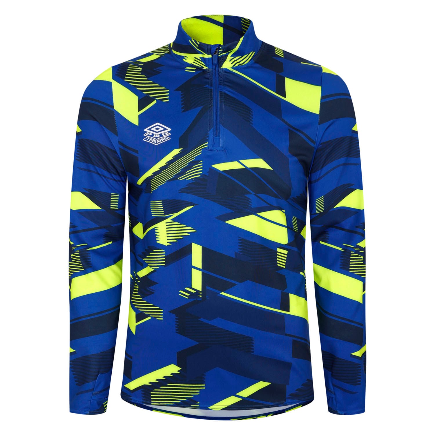 Blue yellow Umbro Premier Graphic Warm Up Mid Layer Top