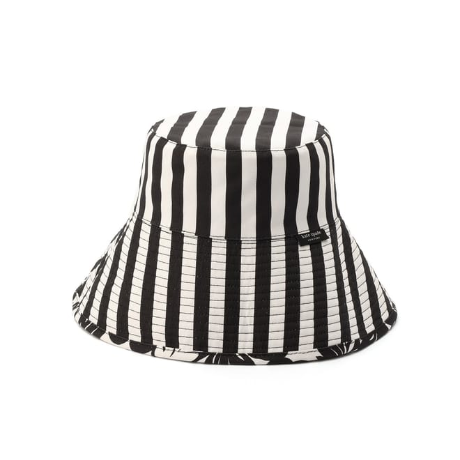 Stripe Patterned All Around Brim Bucket Hat