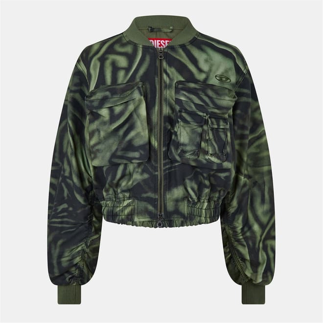 Relaxed Fit Bomber Collar Long Sleeve Top