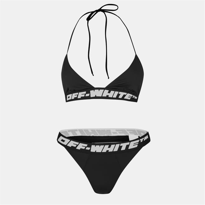 Logo Print Triangle Bikini Set