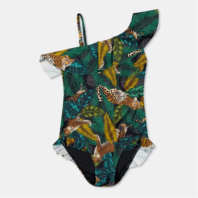 Asy Frill Animal Patterned Swimsuit