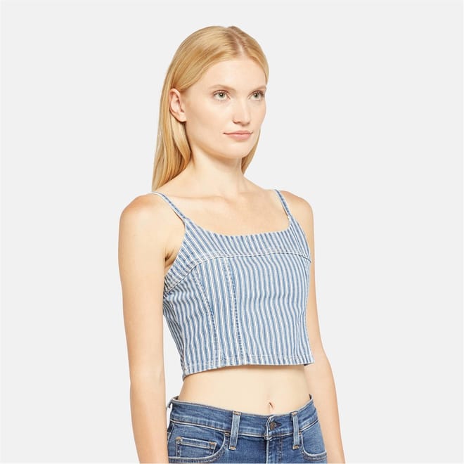 Cropped Square Neck Slim Fit Tank
