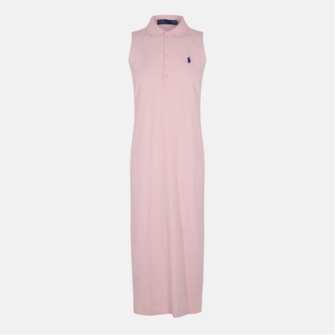 Sleeveless Collared Neck Midi T-Shirt Dress