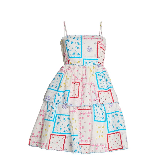 The Label Patchwork Picnic Floral Skater Mini Dress