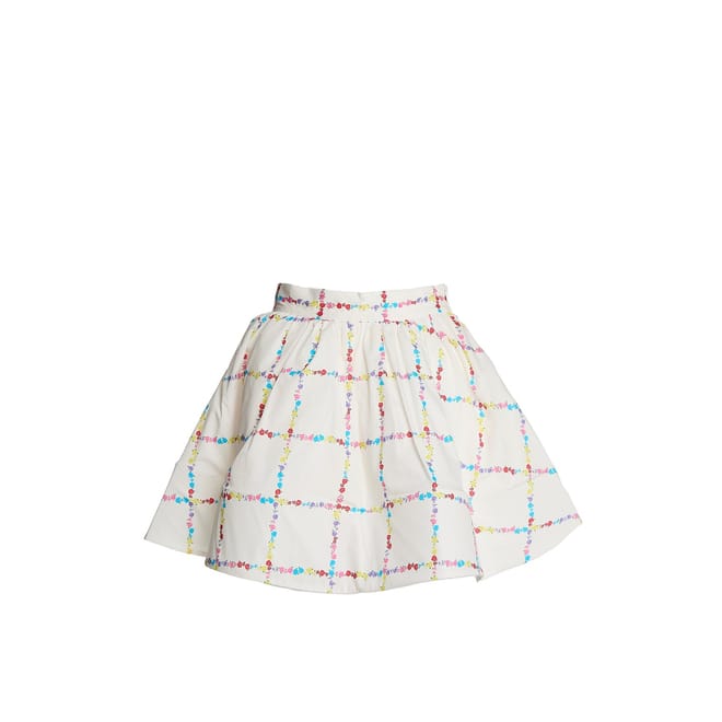 The Label Grid Picnic Floral Pleated Mini Skirt