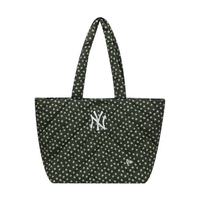 Floral Patterned Quilted Tote with Logo