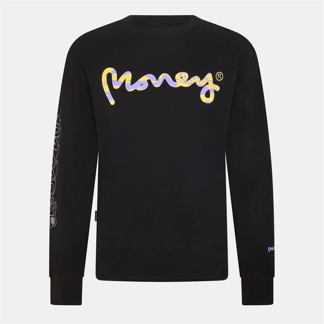 Camo Crew Neck Lettering Sweatshirt