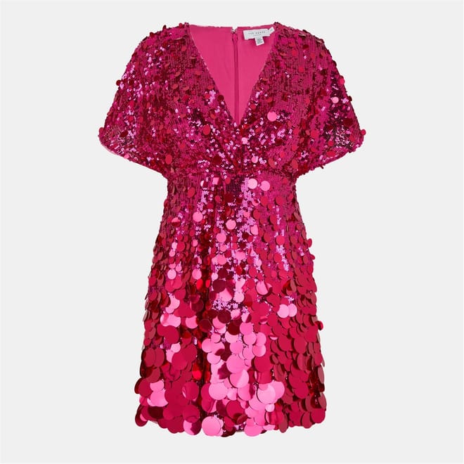Sequin V-Neck Mini A-Line Dress