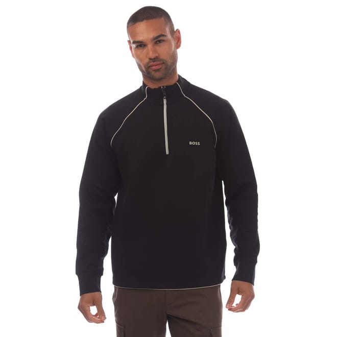 Zip-Neck Sweatshirt with Embossed Artwork