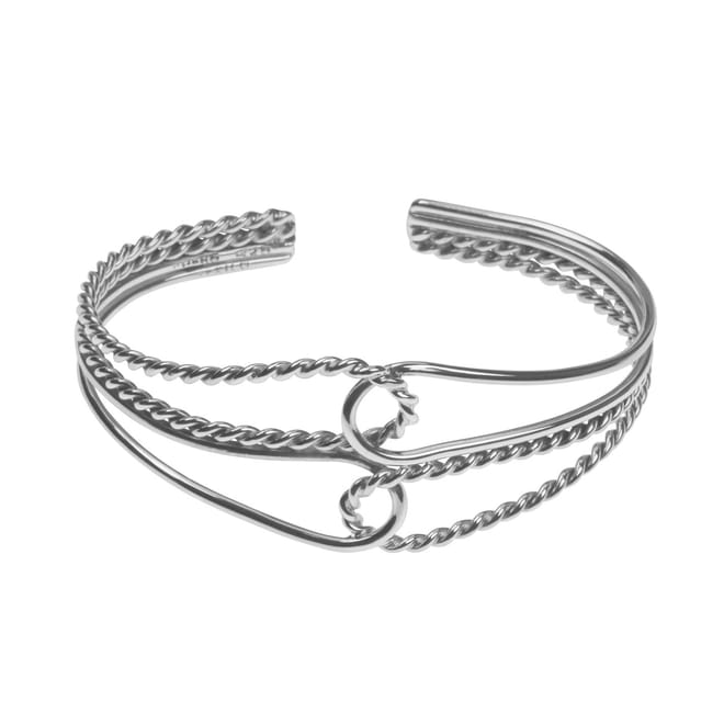 Plain And Twist Hoop Cuff
