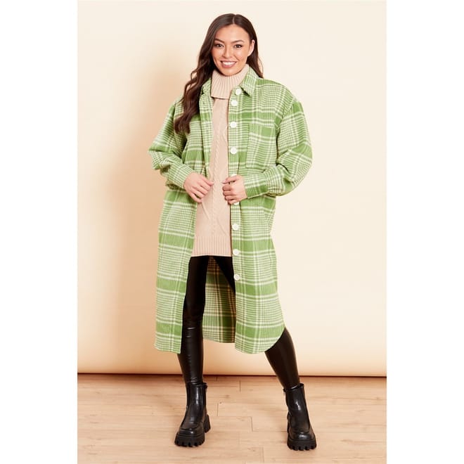 Plaid Drop Shoulder Shacket