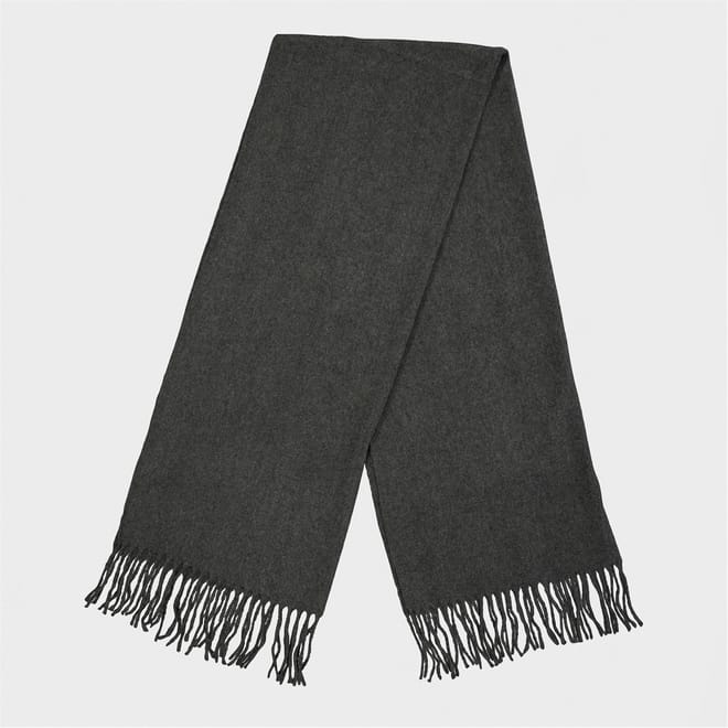 Solid Knit Scarf with Fringe