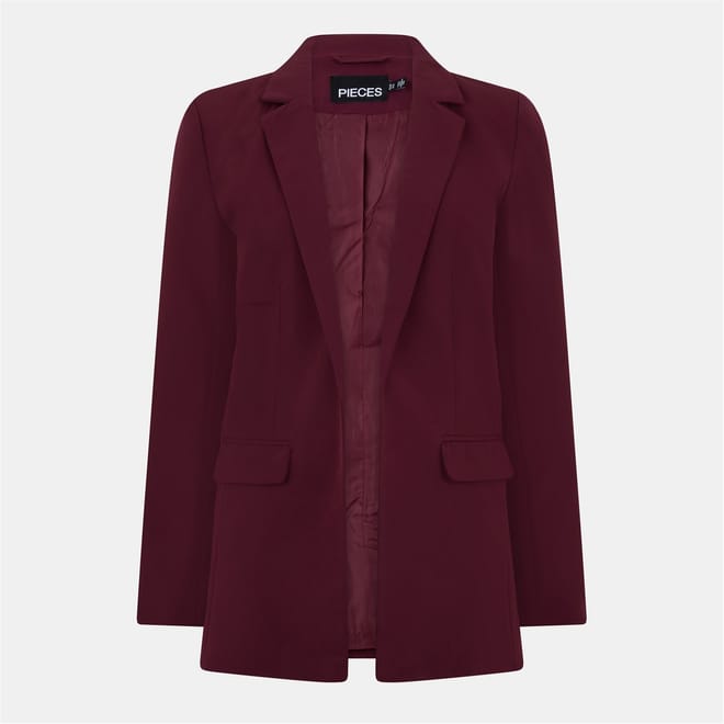 Solid Patterned Lapel Collared Blazer