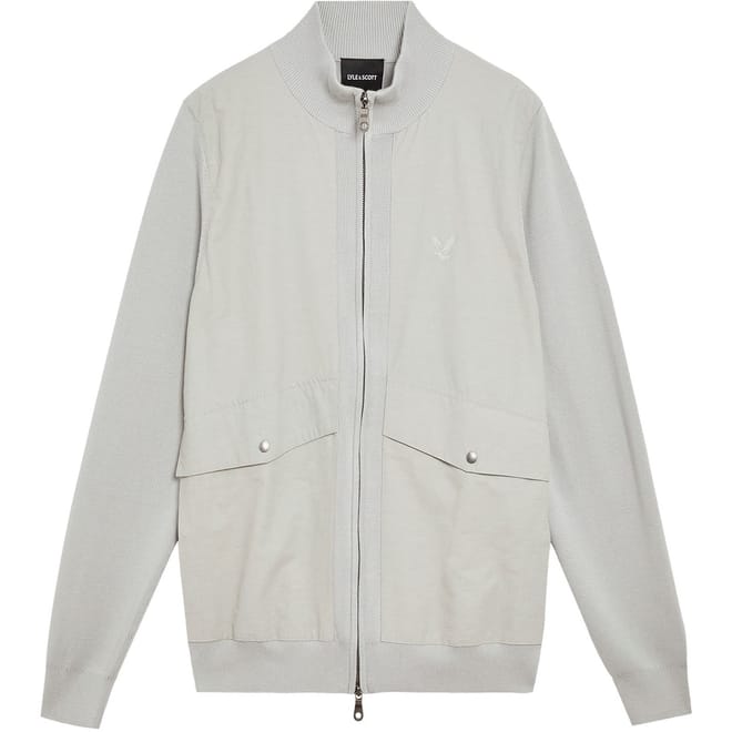 Mock Neck Ribbed Cuff Bomber Jacket