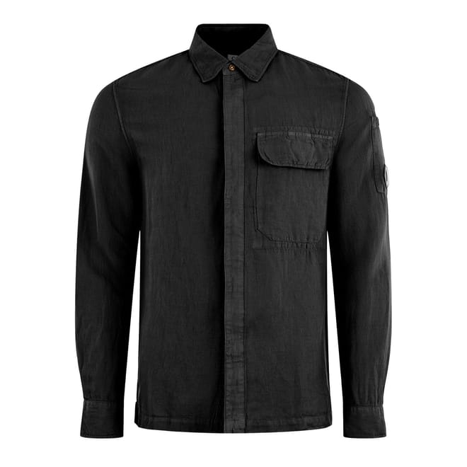 Linen Cotton Blend Overshirt