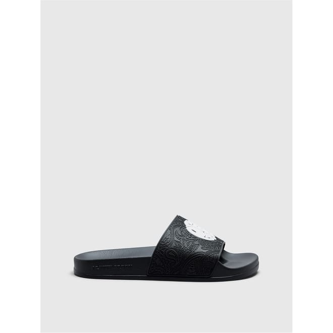 Paisley Open Toe Flat Heel Slides