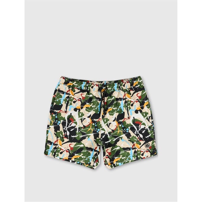 Convergence Abstract Patterned Swim Short