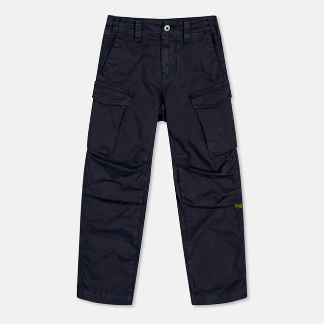 Solid Straight Cargo Trousers