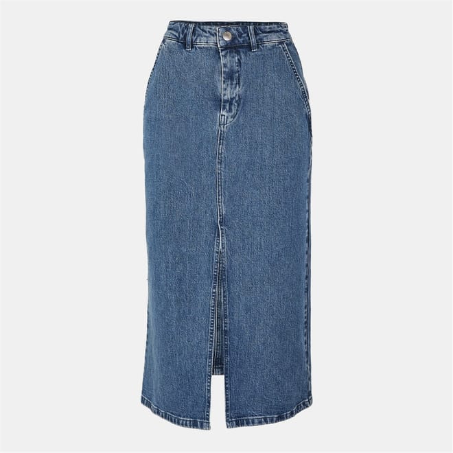 Denim Midi Pencil Skirt