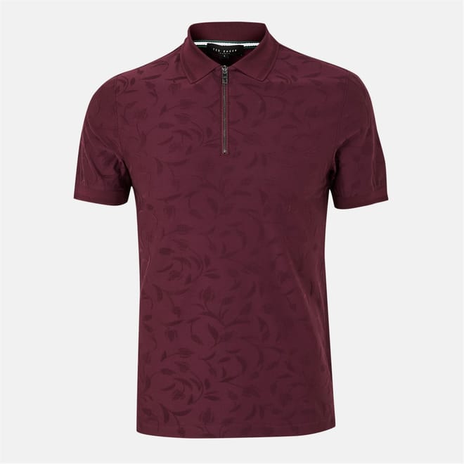 Regular Fit Half Zipper  Short Sleeve Shirt