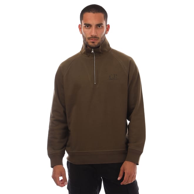 Diagonal Raised Fleece Half-Zip Logo Sweatshirt