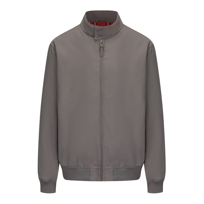 Mock Neck Snap Button Ribbed Cuff Harrington Jacket