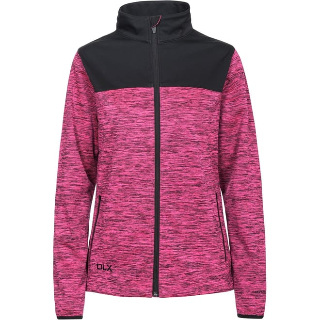 Laverne Heathered High Neck Ribbed Cuff Softshell Jacket