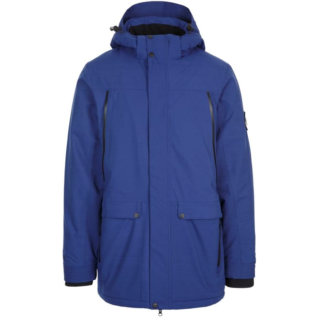 Harris Solid Patterned Hooded Ribbed Cuff Parka Jacket