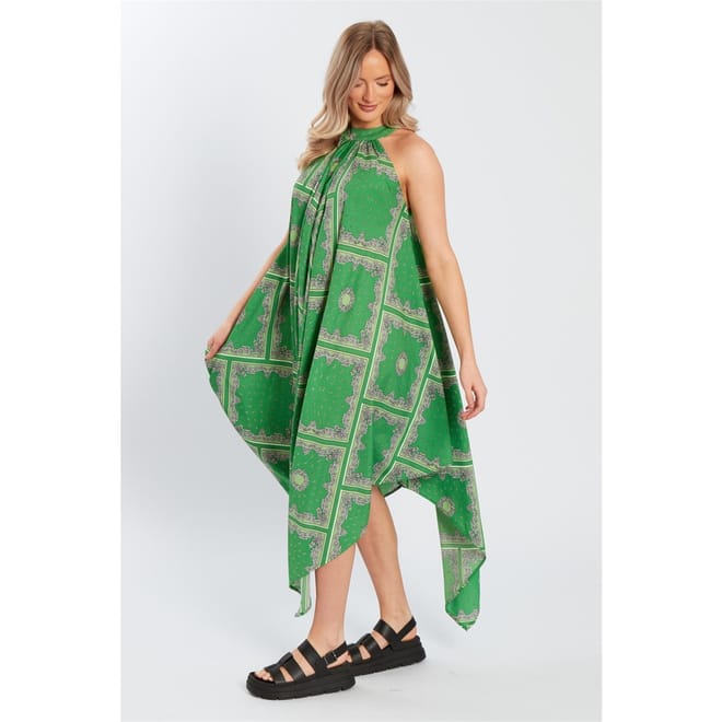 Halter Neck Midi A-Line Dress