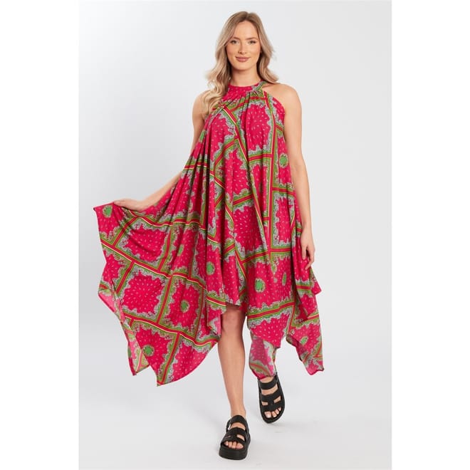 Halter Neck Midi A-Line Dress