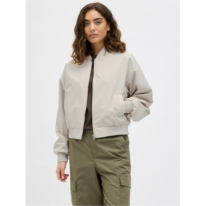 Ella Relaxed Fit Ribbed Cuff Bomber Jacket