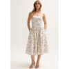 Corset Inspired Josephine Print Midi Dress In Cream